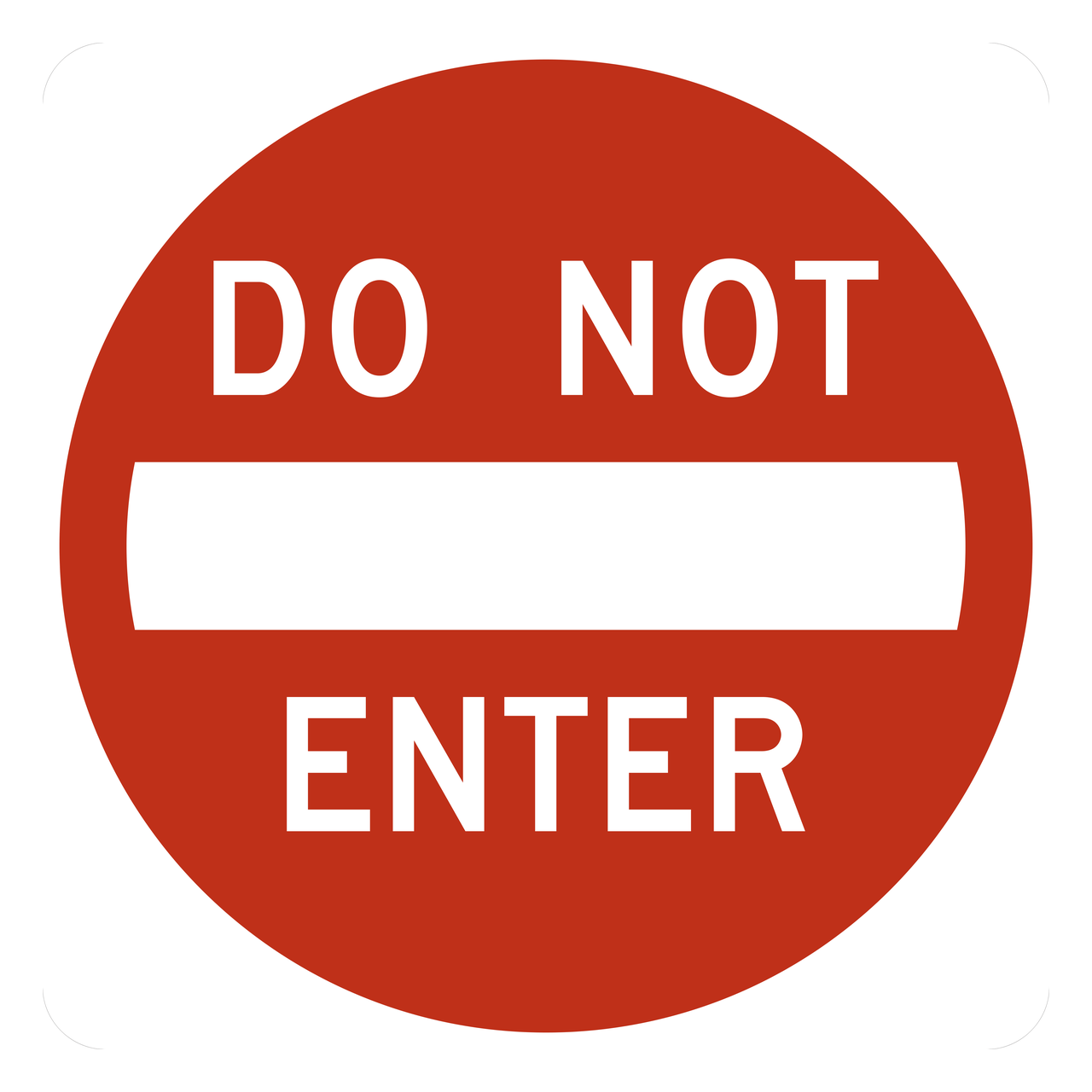 R05-01 square do not enter sign with rounded corners