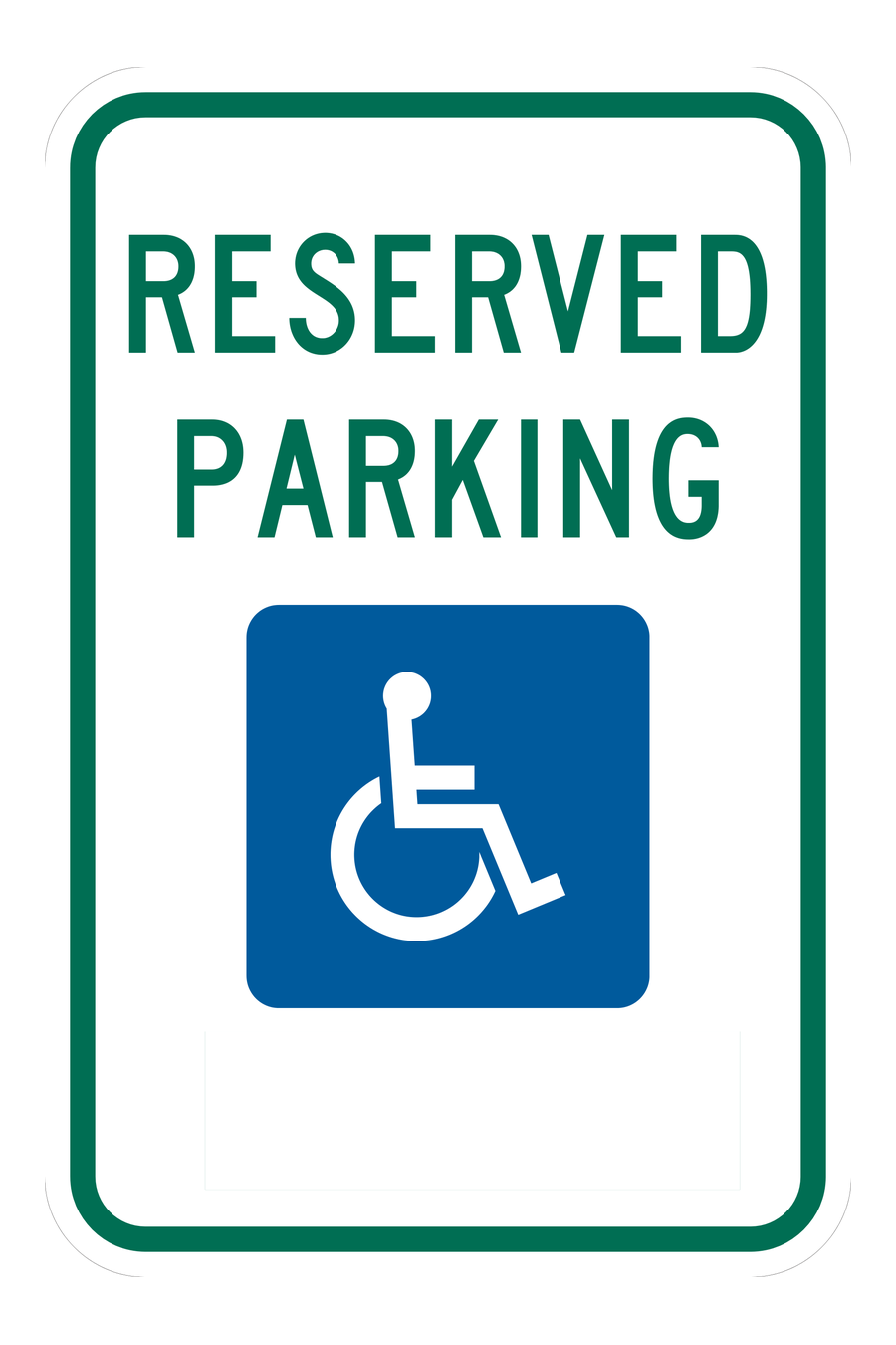 Complete R07-08 reserved parking accessible sign
