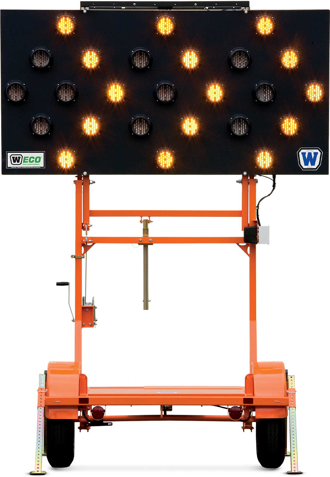 Wanco light folding frame trailer-mounted arrow board